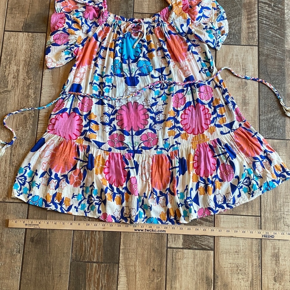 Rachel Roy Floral Off Shoulder Dress with Pink and Blue - Picture 8 of 11